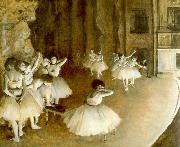 Edgar Degas Ballet Rehearsal on Stage oil on canvas